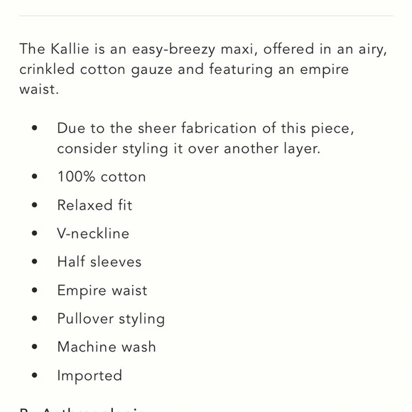 NWT Anthropologie The Kallie Flowy Relaxed Fit Maxi Dress, M - Picture 7 of 10